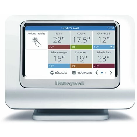 HONEYWELL Pack EVOHOME WIFI Connecté - Le Pack Thermostat Avec Module Et Support Et Passerelle De Communication (version Connectée) 4 HONEYWELL Pack EVOHOME WIFI Connecté - Le Pack Thermostat Avec Module Et Support Et Passerelle De Communication (version Connectée) – Image 2