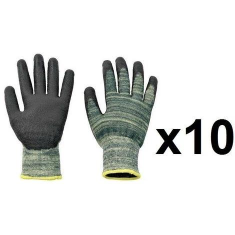 HONEYWELL 10 Paires De Gants Para-amide Enduit PU Sharpflex - Taille: 7 2 HONEYWELL 10 Paires De Gants Para-amide Enduit PU Sharpflex - Taille: 7