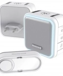 HONEYWELL Kit Carillon Sans Fil + Carillon Enfichable 150 Mètres Blanc 6 Mélodies