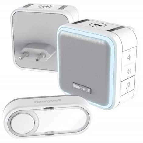 HONEYWELL Kit Carillon Sans Fil + Carillon Enfichable 150 Mètres Blanc 6 Mélodies 3 HONEYWELL Kit Carillon Sans Fil + Carillon Enfichable 150 Mètres Blanc 6 Mélodies