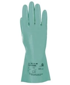 Honeywell Gant De Protection Chimique Tricotril 736 Taille 9 Vert EN 388, EN 374 Catégorie III