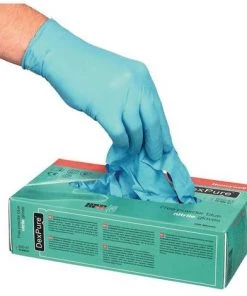 Honeywell Gant Jetable Dexpure 800-81 Taille M Bleu Nitrile EN 374-2 Catégorie EPI III
